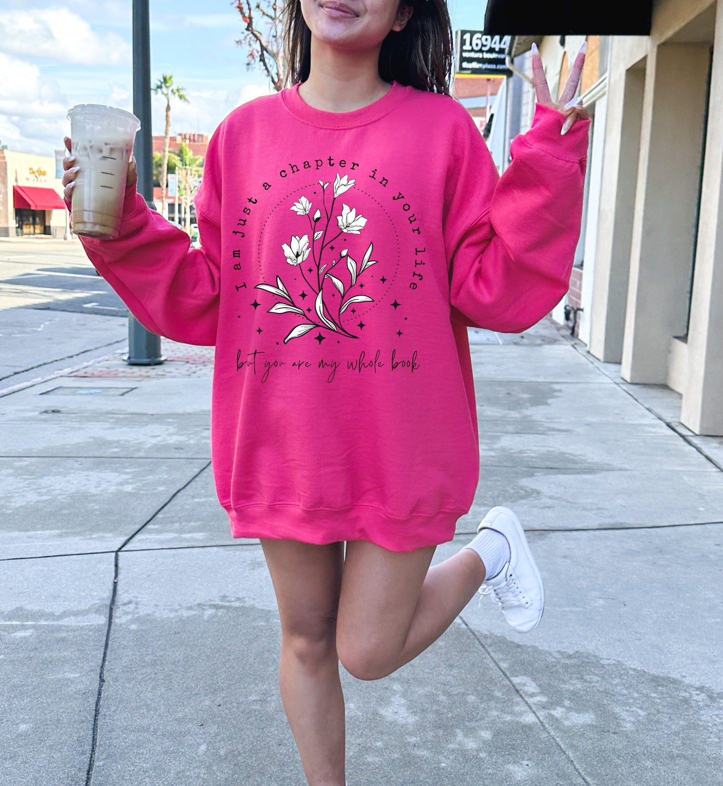 Reading Floral Quote Sweatshirt