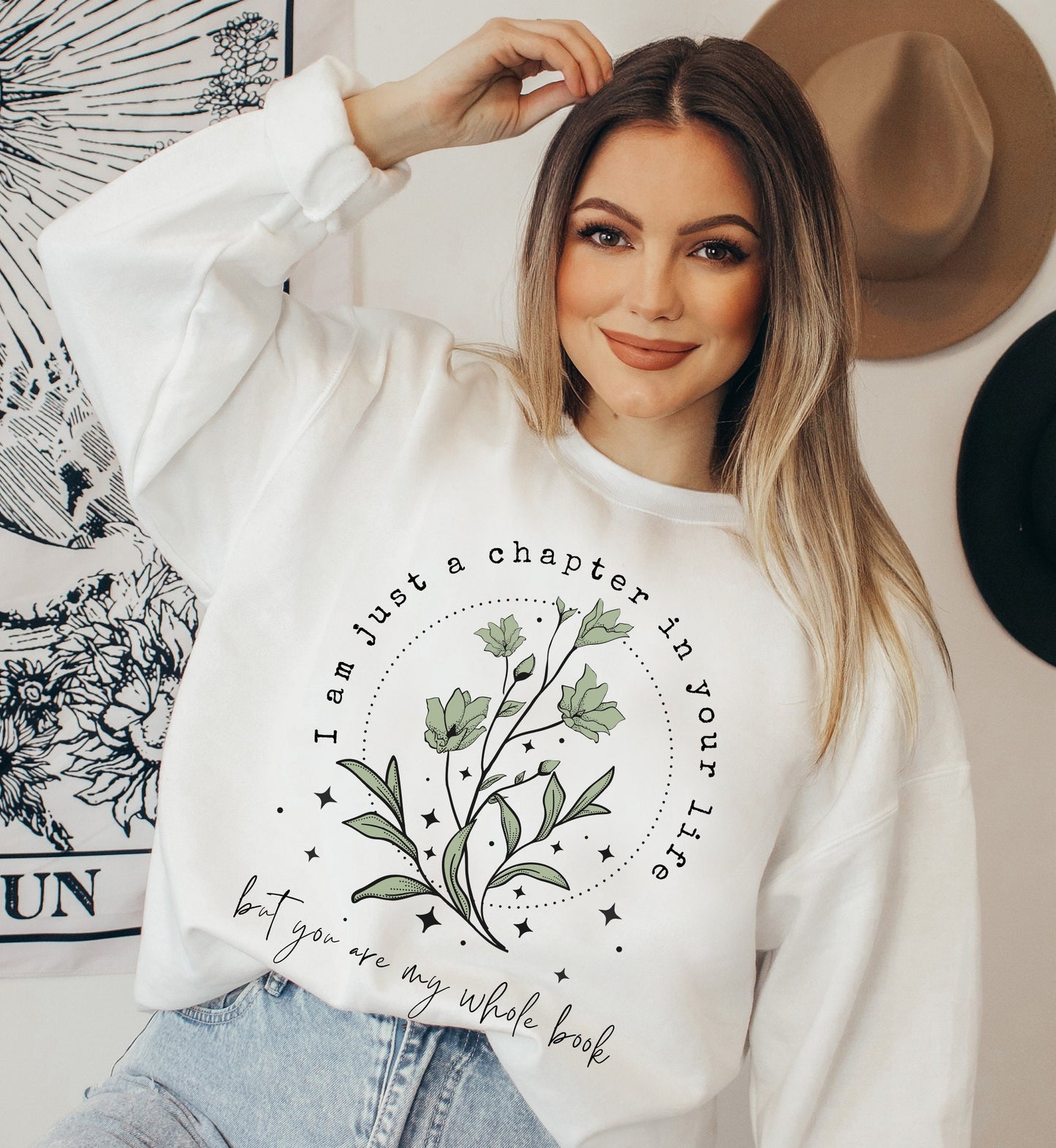 Reading Floral Quote Sweatshirt