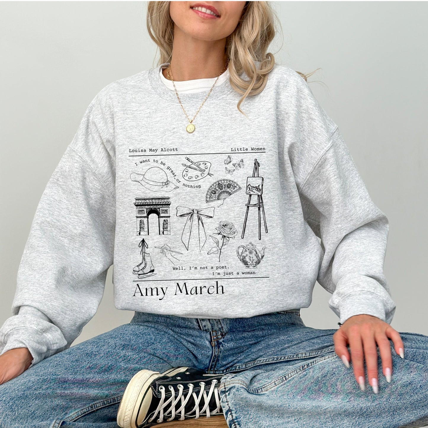 Amy March Cross Stitch Sweatshirt