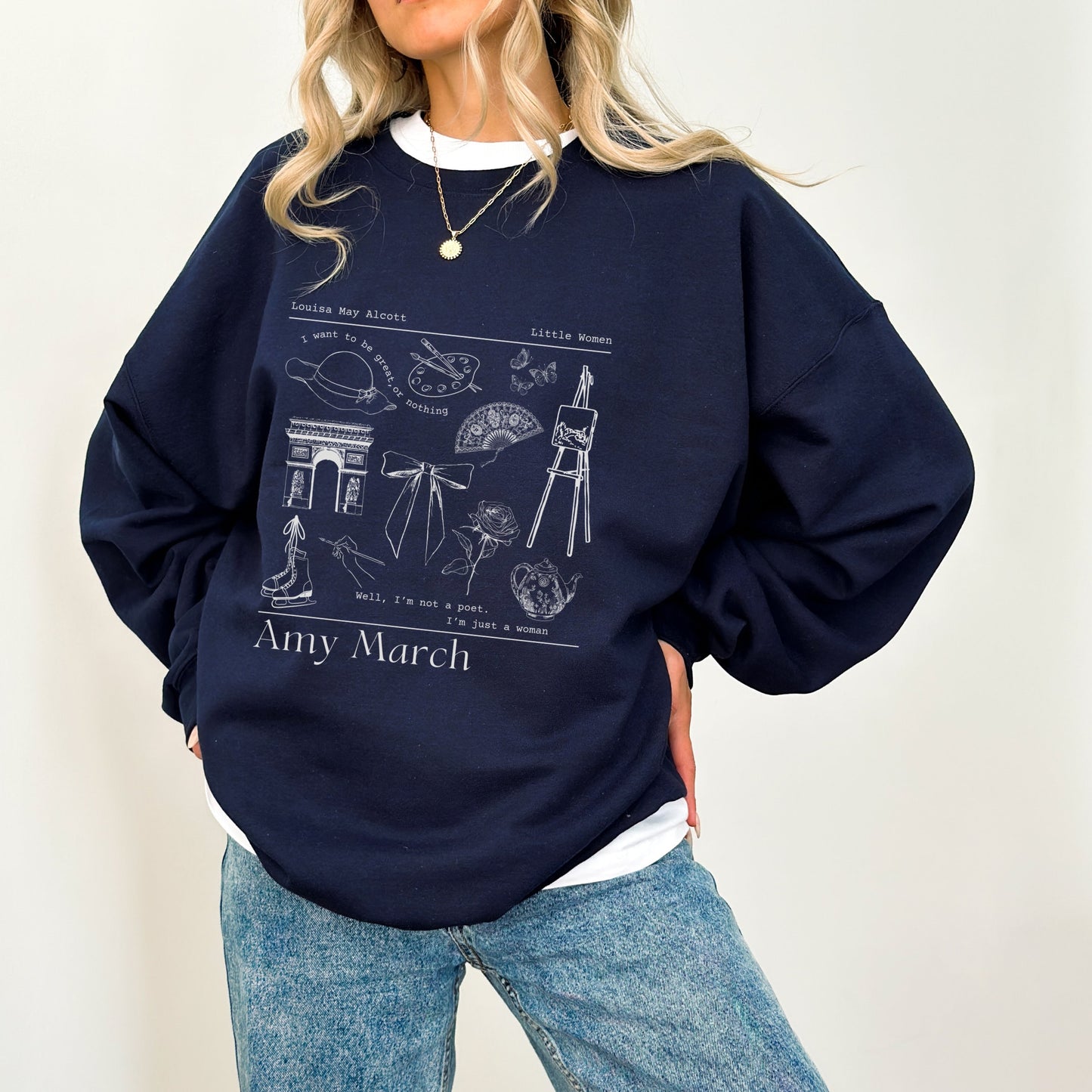 Amy March Cross Stitch Sweatshirt