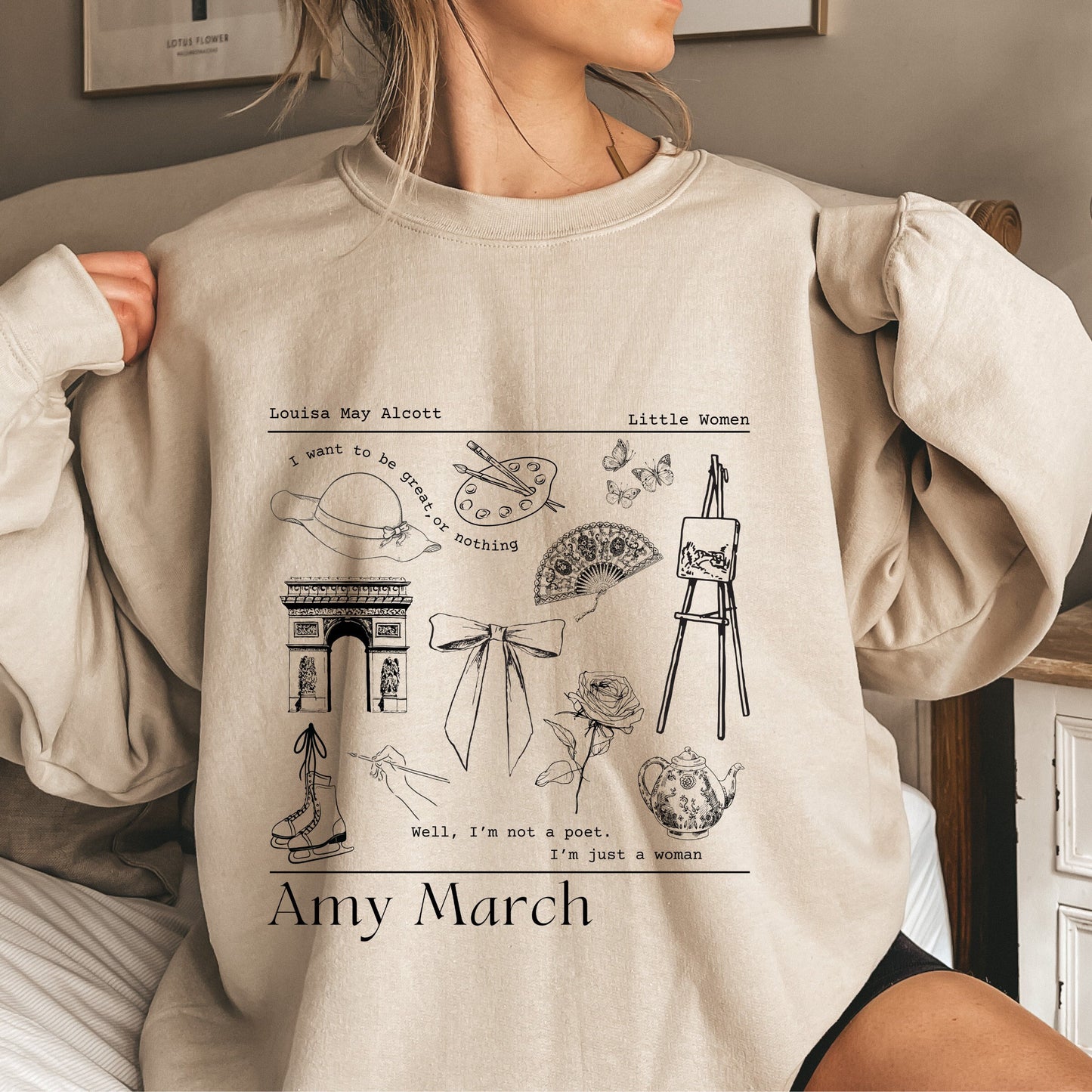 Amy March Cross Stitch Sweatshirt