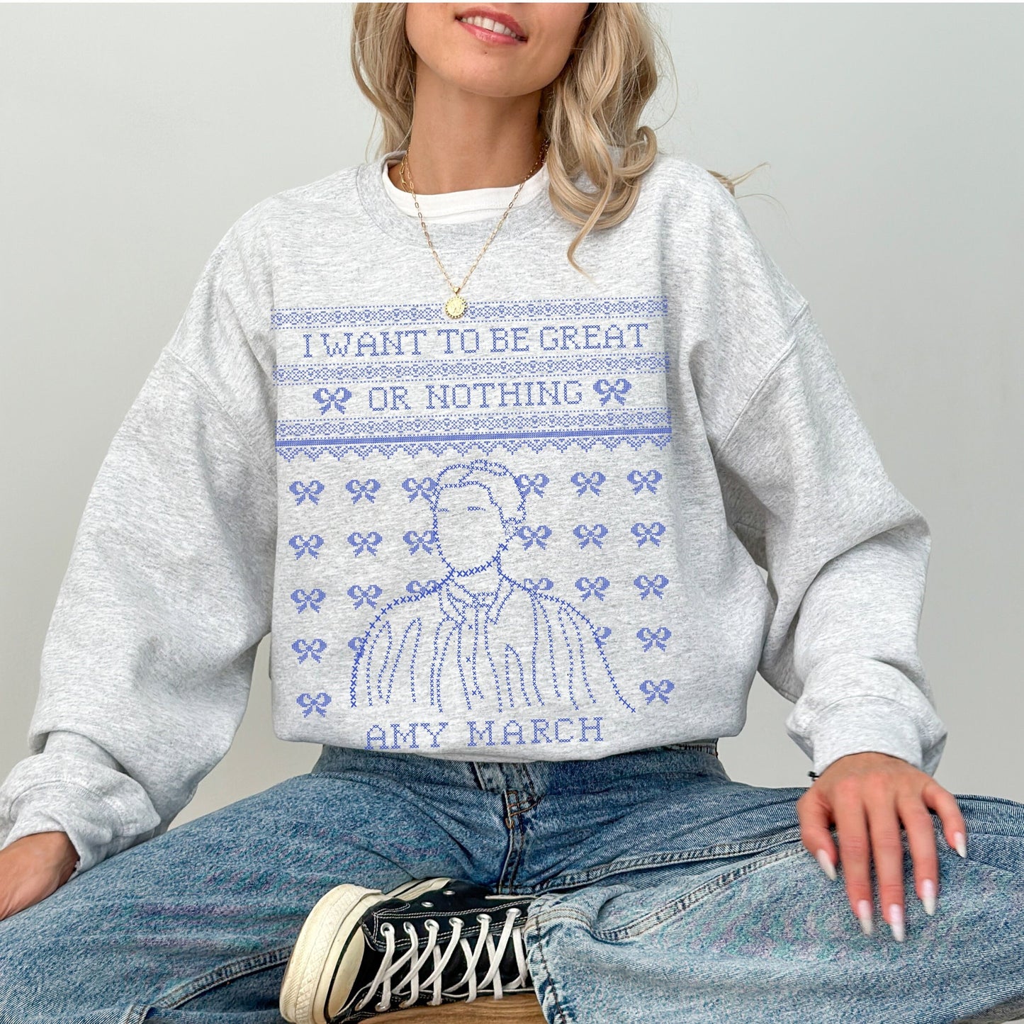 Amy March Cross Stitch Sweatshirt